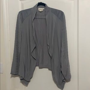 Pure DKNY gray silk cardigan jacket L